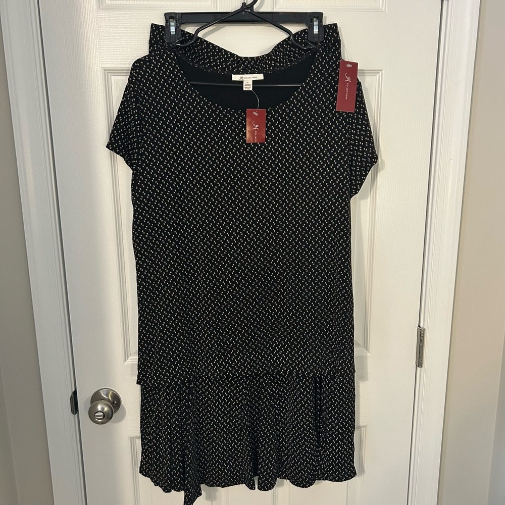 JM Collection Skirt Set‎ NWT, Black XL (top & skirt)